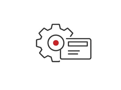 Icon mit Zahnrad und Anzeige für Kampagnen Setup