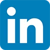 LinkedIn-Logo auf blauem Hintergrund, repräsentiert soziales Netzwerk für Berufstätige und geschäftliche Verbindungen.