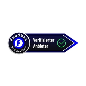 Feedbax B2B Reviews Verifizierter Anbieter Logo mit grünem Häkchen für vertrauenswürdige Bewertungen
